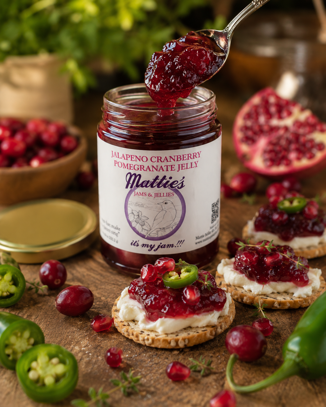 Jalapeno Cranberry Pomegranate Jelly