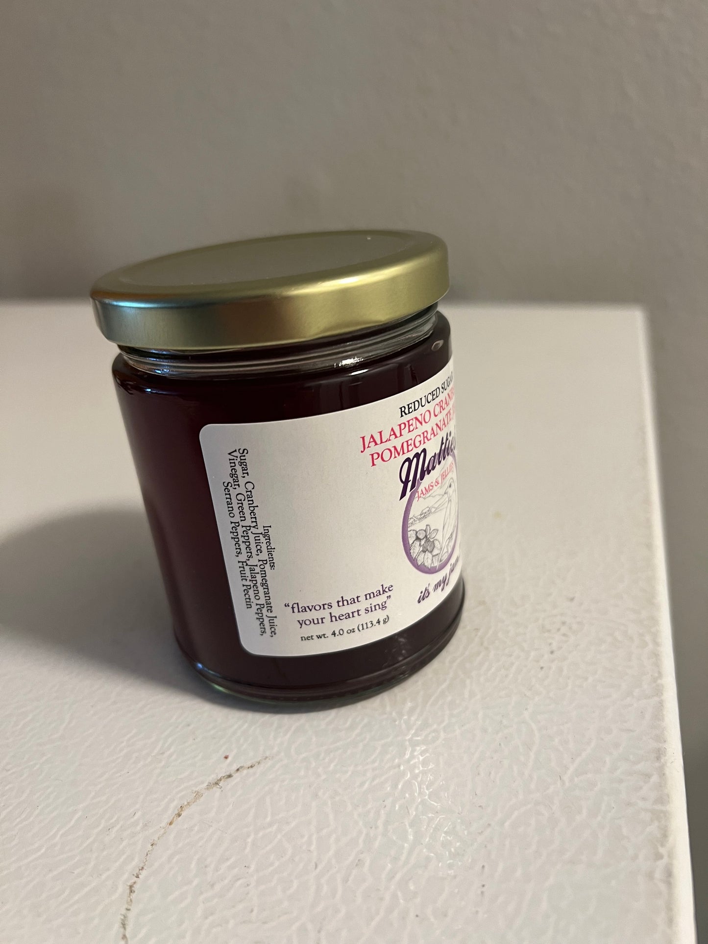 Reduced Sugar Jalapeno Cranberry, Pomegranate Jelly