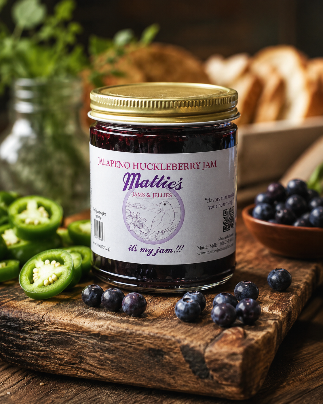 Jalapeno Huckleberry Jam